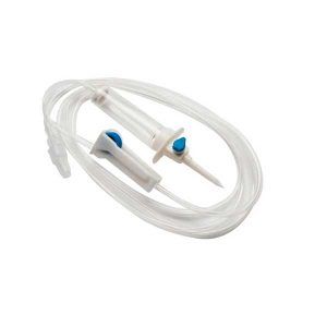 Sistema set infusión para sueros con toma de aire y filtro 180 cm. — DISPOMEDIC — Bolsa de 25 unidades