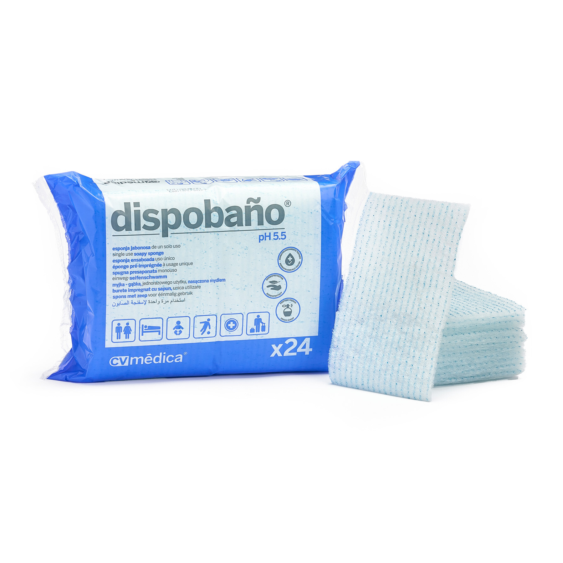ESPONJA JABONOSA 100 GR 20 X 12 CM PAQ 24 UDS DISPOBANO