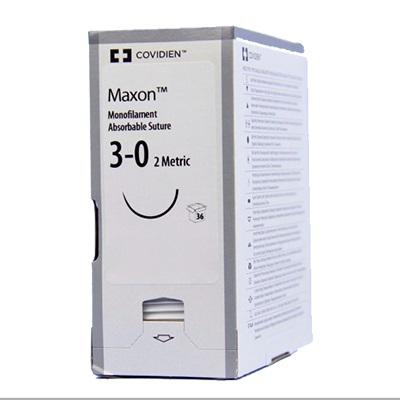 SUTURA MAXON 3-0 INCOLORA 3/8 TRIANGULAR CAJA 36 U