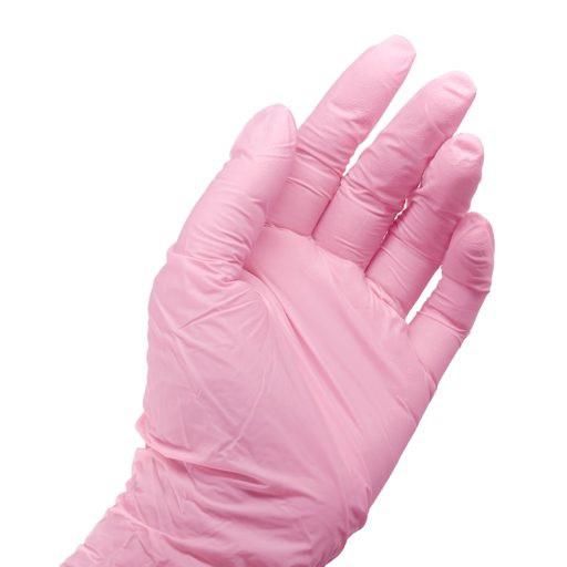GUANTE NITRILO ROSA TALLA M CAJA 100 UD  SIS