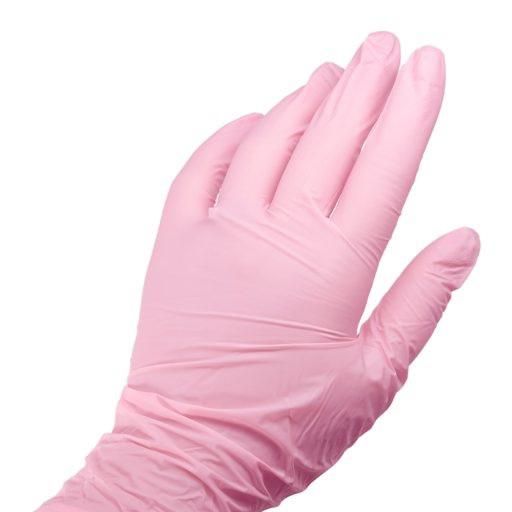 GUANTE NITRILO ROSA TALLA XS CAJA 100 UD  SIS