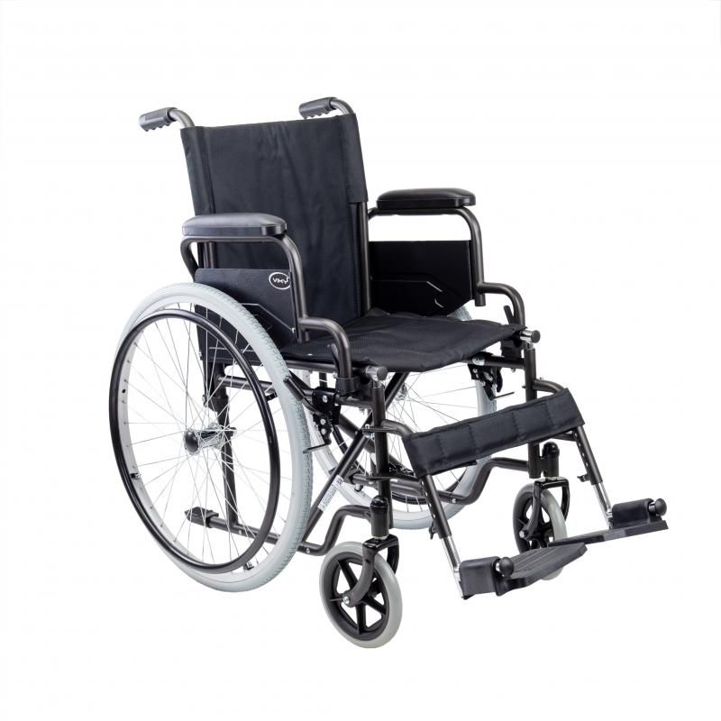 SILLA DE RUEDAS EN ACERO DE 43 CM
