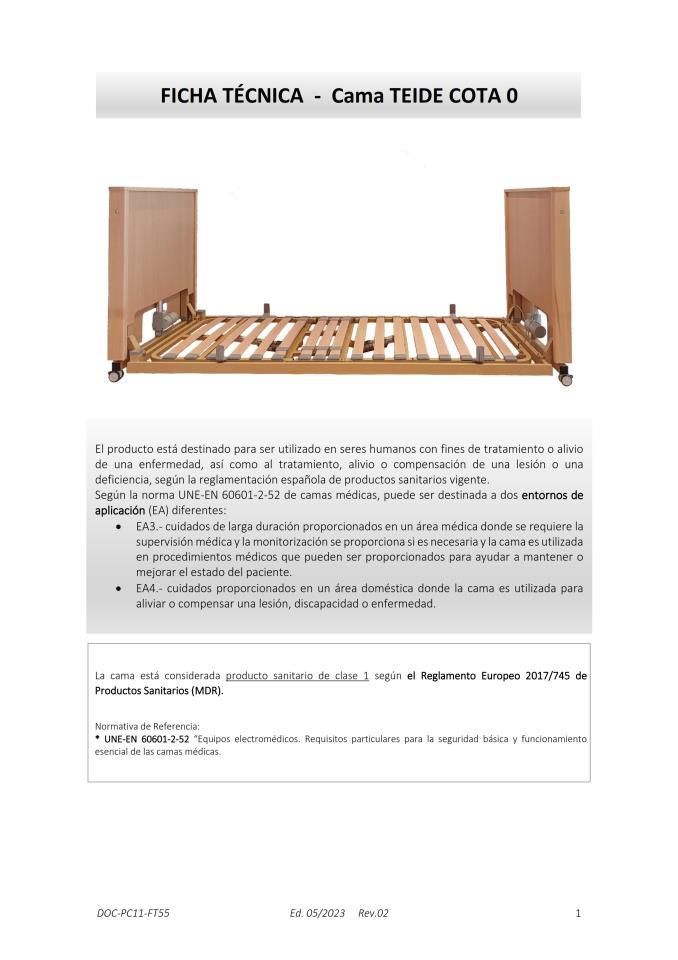 CAMA ALZHEIMER TEIDE COTA 0