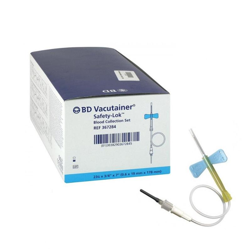 PALOMILLA DE SEGURIDAD 23G AZUL SAFETY LOCK CAJA 5