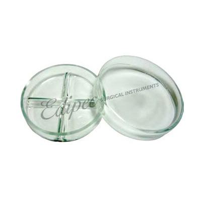 PLACA DE PETRI 10 CM DE VIDRIO CON 4 COM
