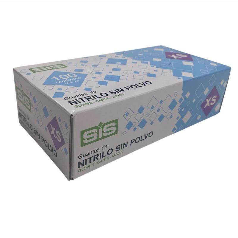 GUANTE NITRILO AZUL TALLA XS CAJA 100 UD SIS