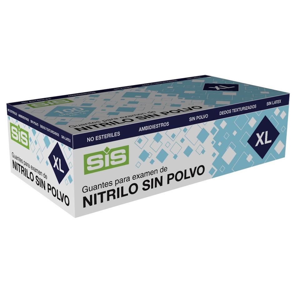 GUANTE NITRILO AZUL TALLA S CAJA 100 UD  SIS