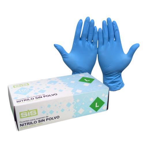 GUANTE NITRILO AZUL TALLA L CAJA 100 UD  SIS