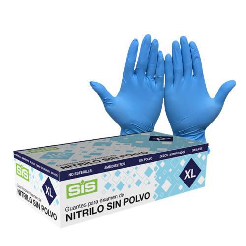 GUANTE NITRILO AZUL TALLA XL CAJA 100 UD SIS